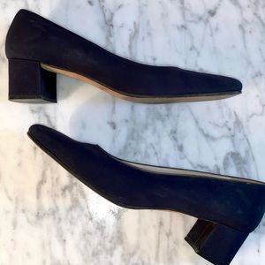 Navy fabric Anne Klein block heels 8.5 M